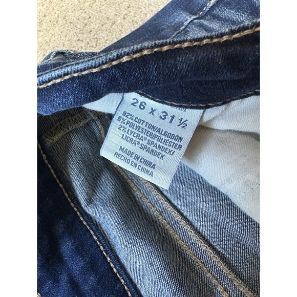 BKE Payton Bootcut Jeans Womens 26x31.5 Dark Blue Denim Faded Mid Rise - Picture 4 of 10